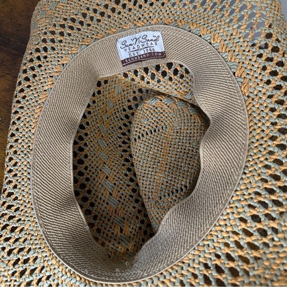 Sun 'N' Sand Woven Straw Cowboy Hat Western Sun Hat Braided Leather Band Boho - Picture 8 of 8